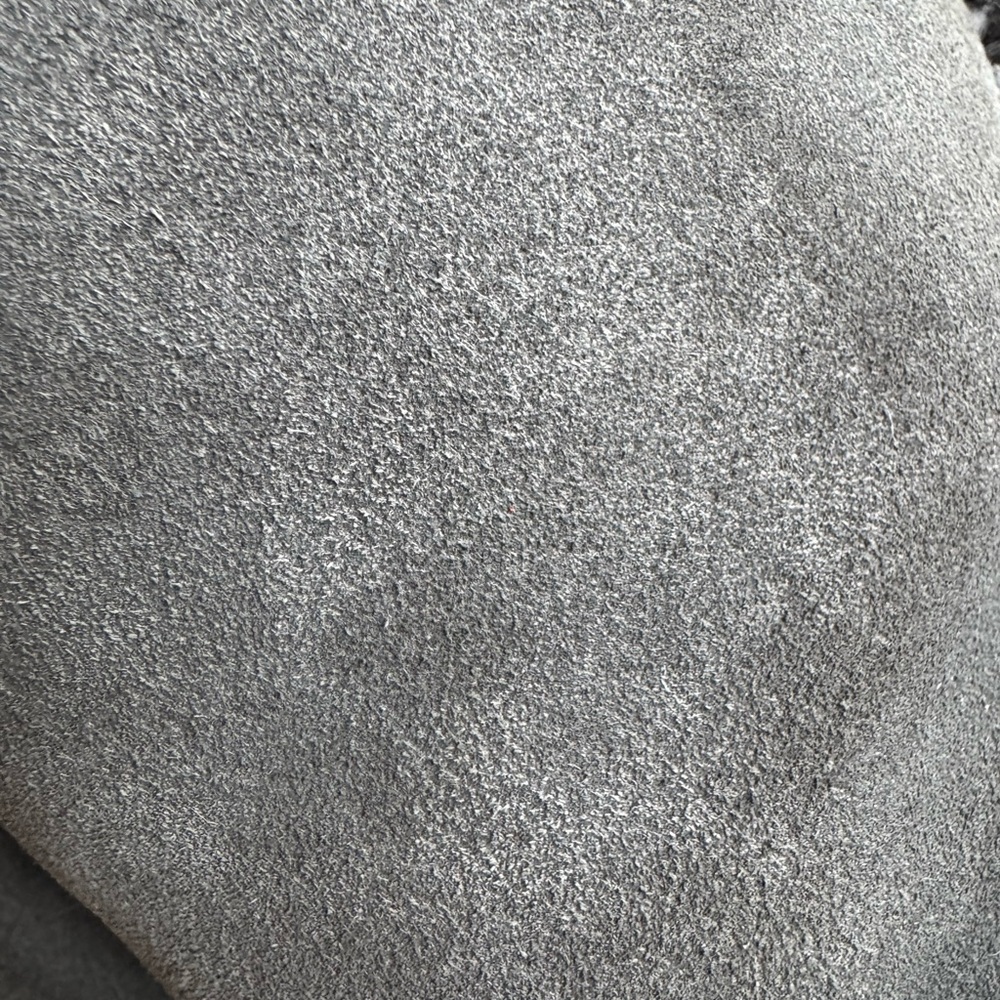 GUC Uggs Women’s Winter Gray Suede Boots with Corduroy Bows Fleece Lined Ankle - Picture 7 of 15